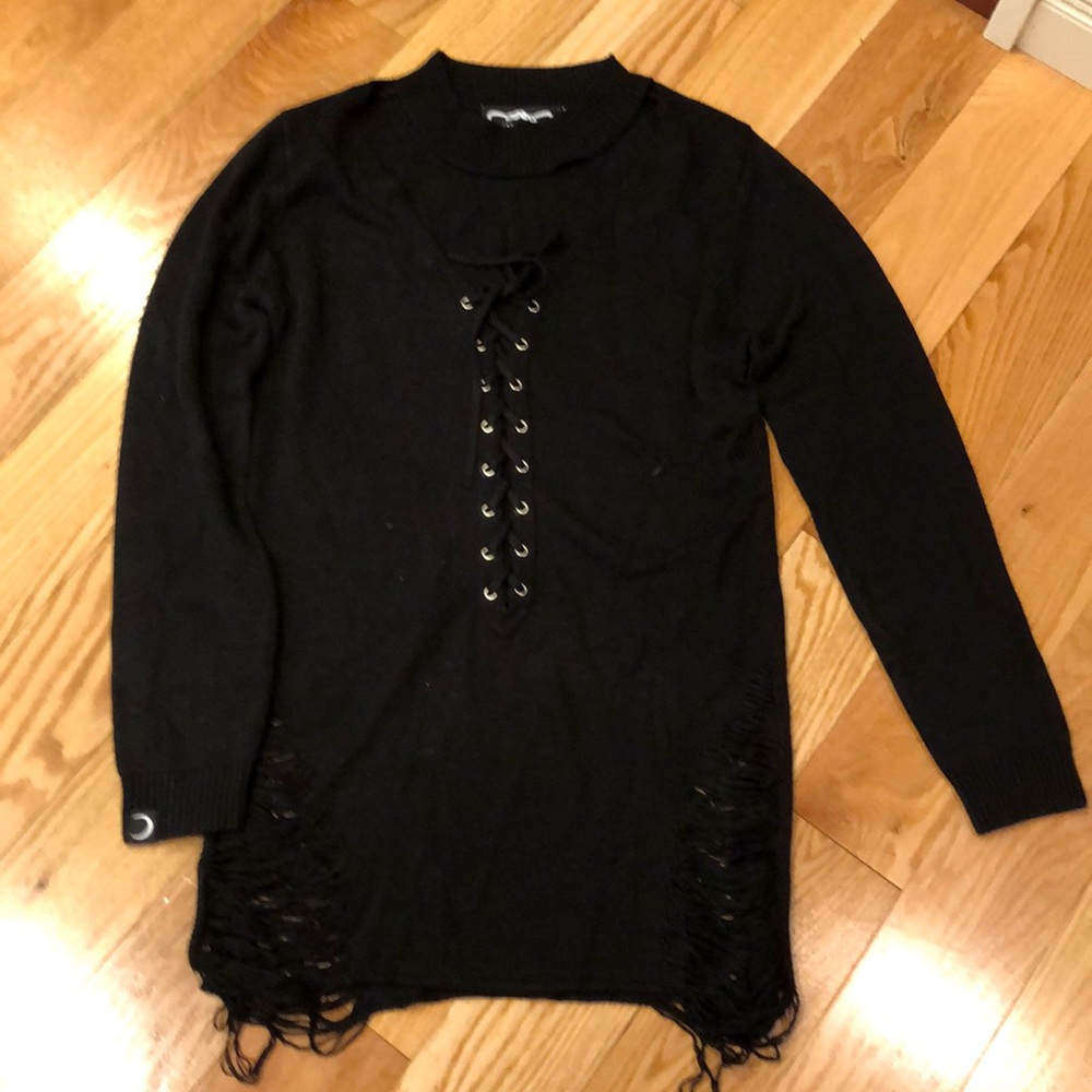 Killstar Hell in Harlow Distress Knit Sweater